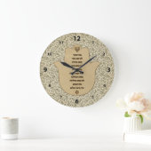 Blessing for the Home in Hebrew Clock Große Wanduhr (Zuhause)