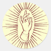 Blessing Hand Runder Aufkleber (Vorderseite)