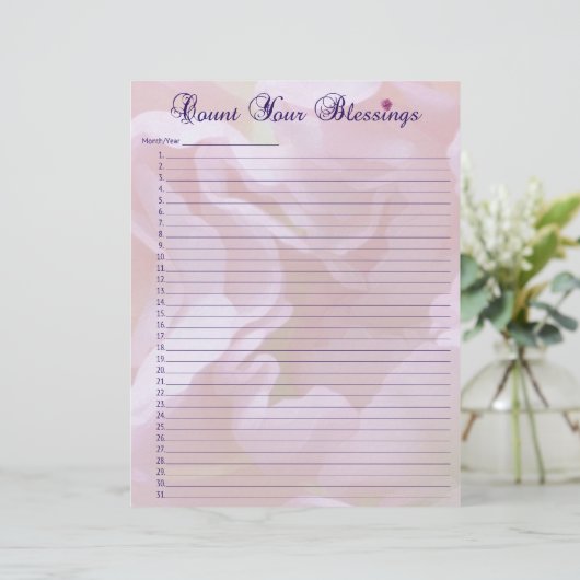 Blessing List Letterhead (Stehend Vorderseite)