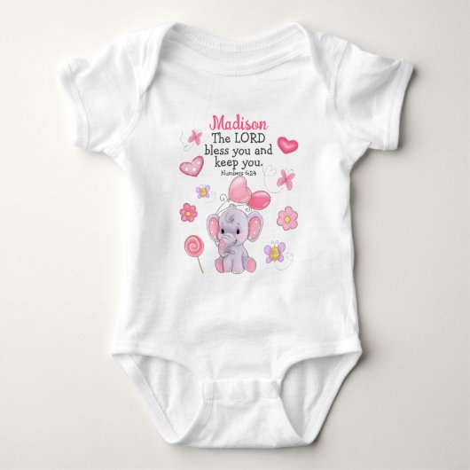 Blessing Scripting Baby Bodysuit Individuelle Name Baby Strampler (Vorderseite)