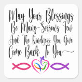Blessing-Sticker Quadratischer Aufkleber (Vorderseite)