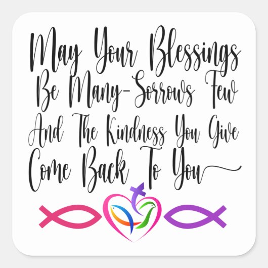 Blessing-Sticker Quadratischer Aufkleber (Vorderseite)