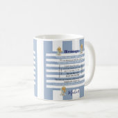 Blessings Blue & White Stripe Mug Kaffeetasse (VorderseiteRechts)