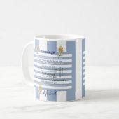 Blessings Blue & White Stripe Mug Kaffeetasse (Vorderseite Links)