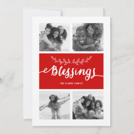 Blessings Collage Wird Holiday Foto Card Feiertagskarte