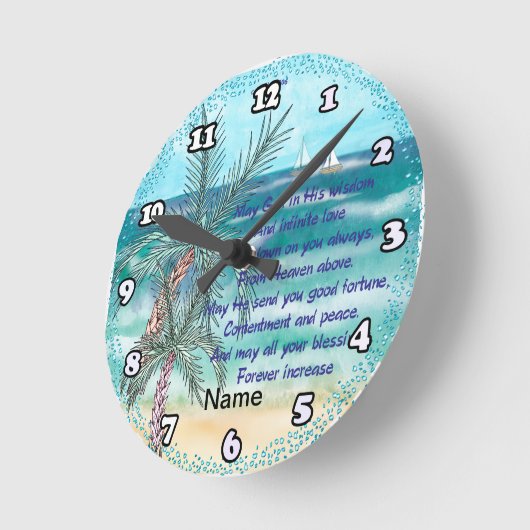 Blessings Increase Clock Runde Wanduhr (Winkel)