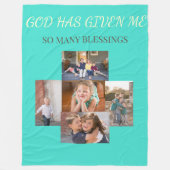 Blessings of Family Collage Tribute Fleecedecke (Vorderseite)