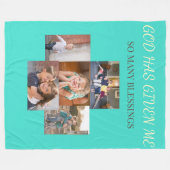 Blessings of Family Collage Tribute Fleecedecke (Vorderseite (Horizontal))