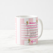 Blessings Pink & White Stripe Mug Kaffeetasse (VorderseiteRechts)