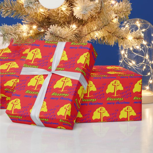 Blessings red geschenkpapier (Feiertage)