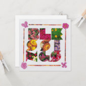 BLESSINGS Weiß- und Blumenbriefe Karte (Vorderseite/Rückseite Beispiel)