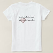 "Blest sei die Krawatte, die das Christliche Zitat T-Shirt (Design Rückseite)