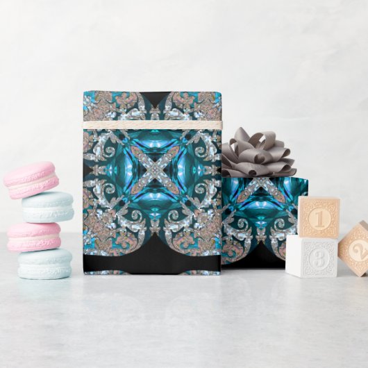 Bleu Christmas Elegant Designer Geschenkpapier (Babyparty)