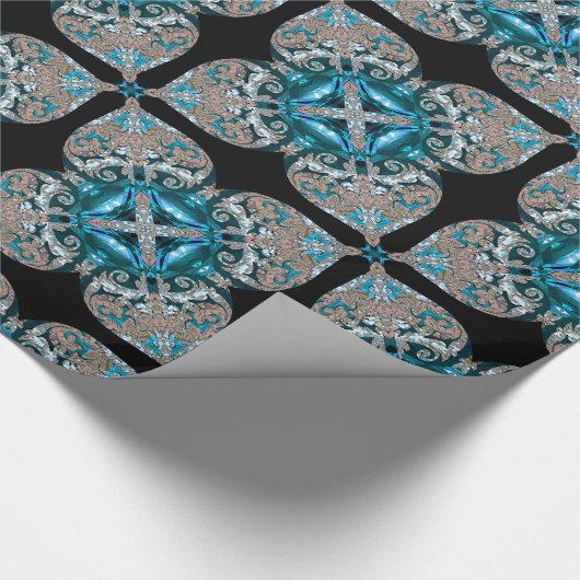 Bleu Christmas Elegant Designer Geschenkpapier (Ecke)