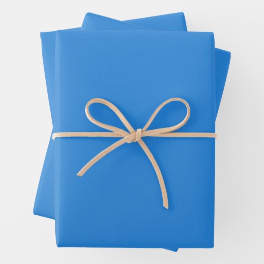 Bleu De France - Elegante, klassische Solid Color Geschenkpapier Set (Beispiel)