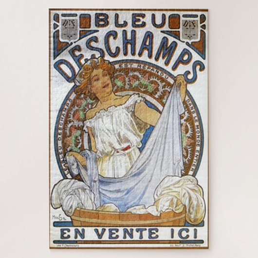 Bleu Deschamps von Alphonse Mucha Puzzle (Vertikal)