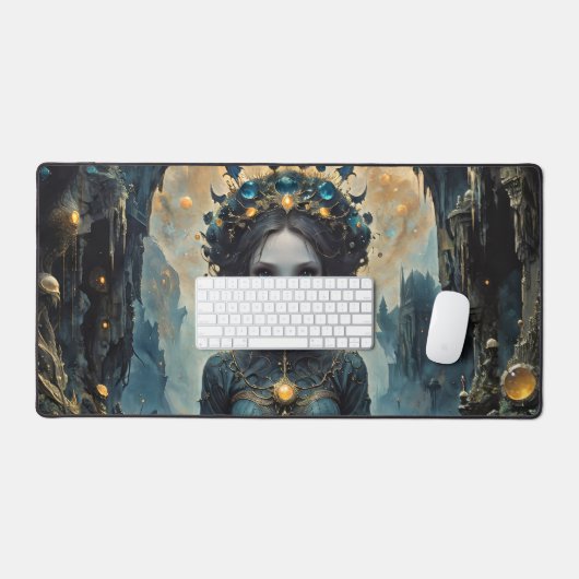 Bleu Mermaid in einer Fantasiewelt Schreibtischunterlage (Tastatur & Maus)