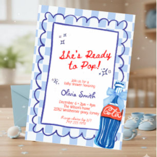 Bleu She's Ready to Pop Limonade Babyparty Einladung