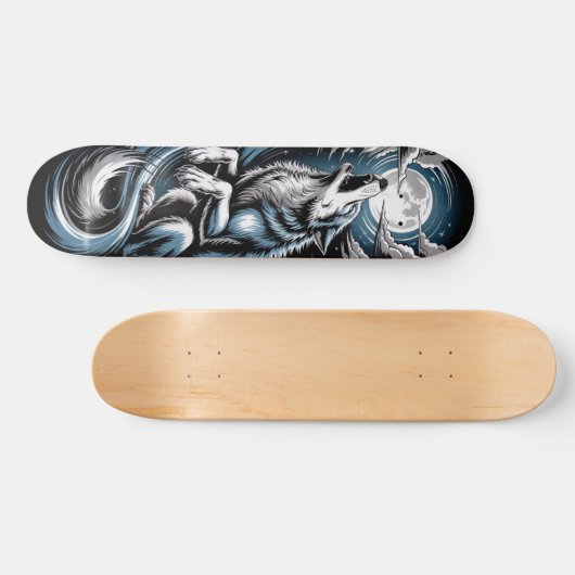 Bleu Wolf Skateboard design (Horizontal)