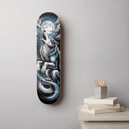 Bleu Wolf Skateboard-Design Skateboard (Wandkunst)