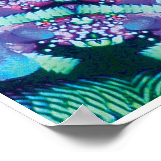 Bleus Kinetic Collage Kaleidoscope Poster (Ecke)