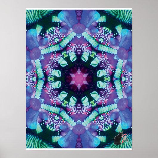 Bleus Kinetic Collage Kaleidoscope Poster (Vorne)