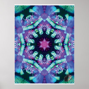 Bleus Kinetic Collage Kaleidoskop Poster