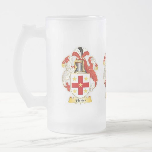 Blevins Familienwappen-Wappenkunde-mattierte Tasse (Links)