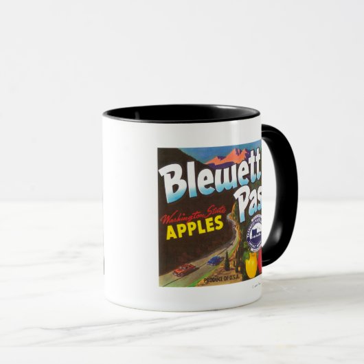Blewett Pass Apple Label - Cashmere, WA Tasse (VorderseiteRechts)