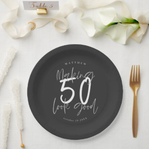 Blick 50 gutes Geburtstags-Party machen Pappteller