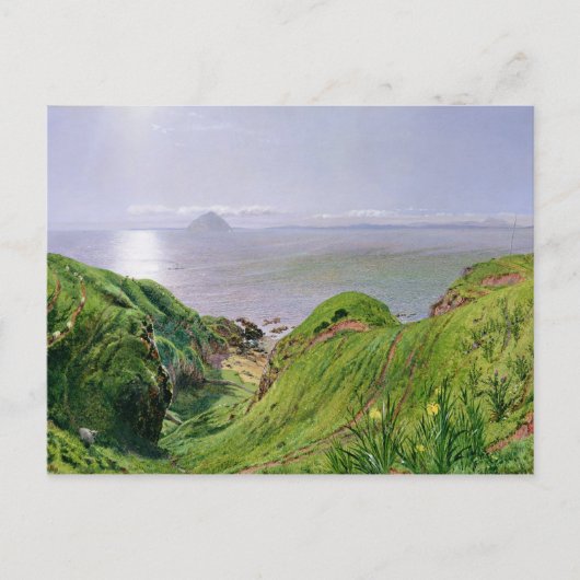 Blick auf Ailsa Craig und die Insel Arran, 1860 Postkarte (Vorderseite)