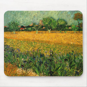 Blick auf Arles mit Schwertlilien von Vincent van  Mousepad
