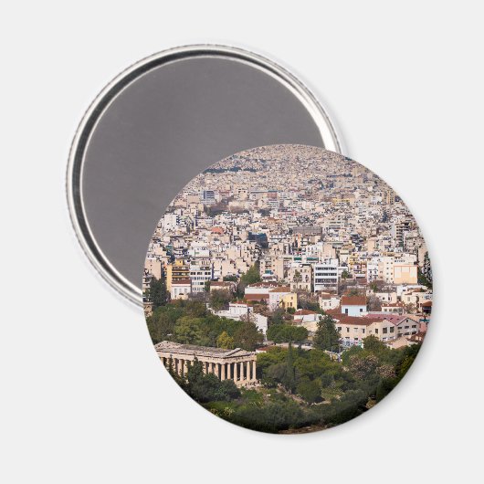Blick auf Athen Magnet (Vorderseite/Rückseite)