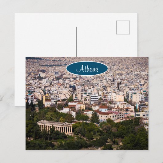 Blick auf Athen Postkarte (Vorne/Hinten)
