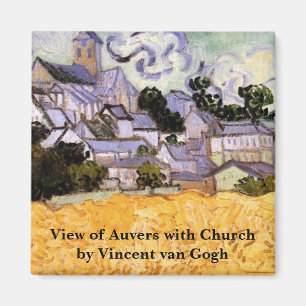 Blick auf Auvers mit Kirche von Vincent van Gogh Magnet