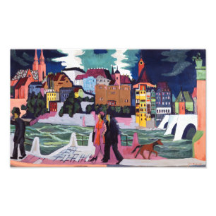 Blick auf Basel und den Rhein   Kirchner   Fotodruck