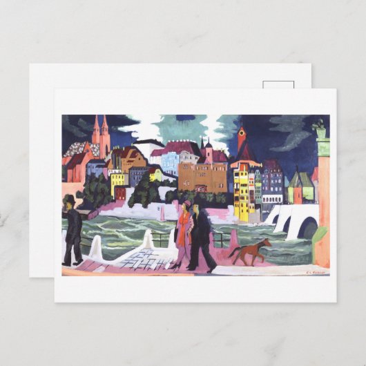 Blick auf Basel und den Rhein von Kirchner Postkarte (Vorne/Hinten)