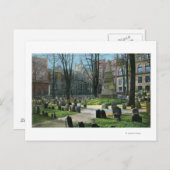 Blick auf Ben Franklins Grabstein Postkarte (Vorne/Hinten)