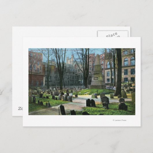 Blick auf Ben Franklins Grabstein Postkarte (Vorne/Hinten)