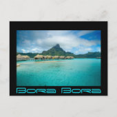 Blick auf Bora Bora Insel schwarzer Text Postkarte (Vorderseite)