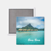 Blick auf Bora Bora Inselmagneten mit Text Magnet (Vorderseite/Rückseite)