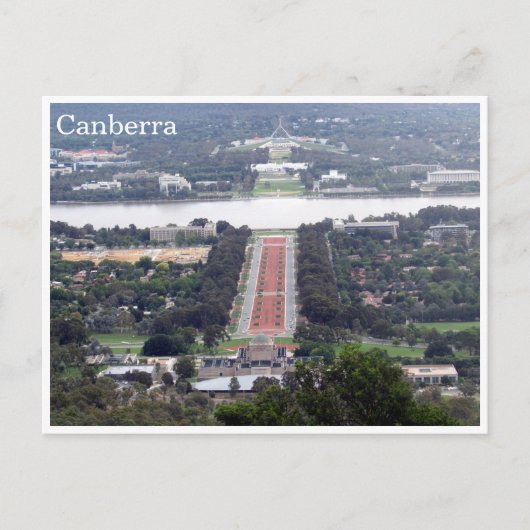 Blick auf Canberra Postkarte (Vorderseite)