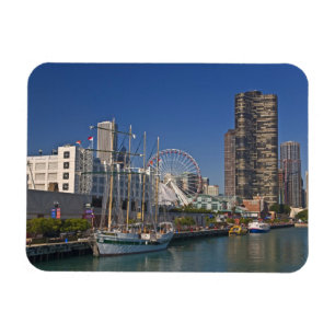 Blick auf Chicagos Marine Pier 2 Magnet