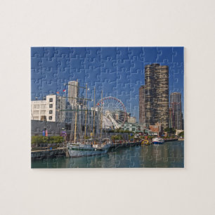 Blick auf Chicagos Marine Pier 2 Puzzle