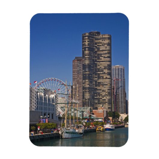 Blick auf Chicagos Marine Pier Magnet (Vertikal)