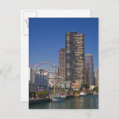 Blick auf Chicagos Marine Pier Postkarte (Vorne/Hinten)