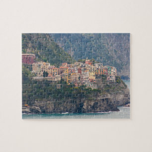 Blick auf Corniglia, Cinque Terre, Italien Puzzle