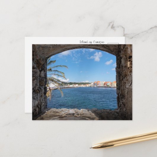 Blick auf Curaçao Postkarte (Vorderseite/Rückseite Beispiel)