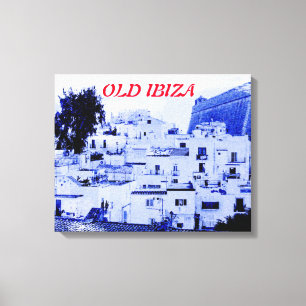 Blick auf das alte Ibiza auf Leinwanddruck
