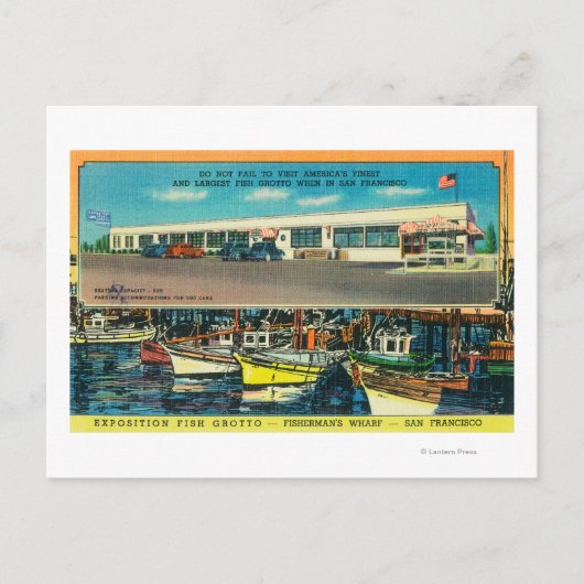 Blick auf das Ausstellungsfisch-Grotto Postkarte (Vorderseite)